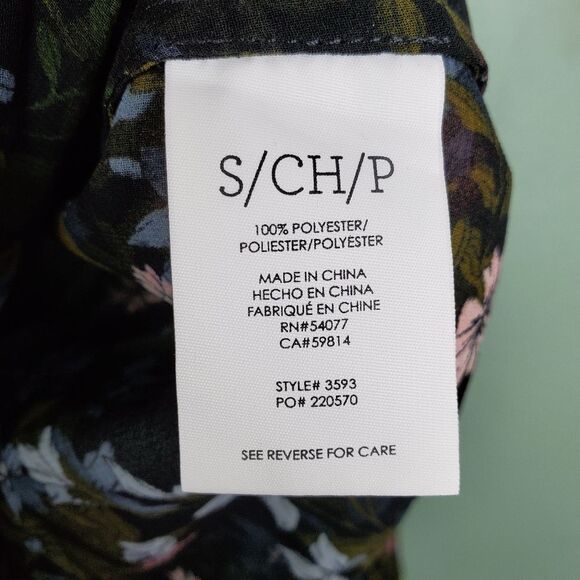 cABi Sheer Hillside Black Floral Ruffle Floret Blouse Size Small - Picture 5 of 6